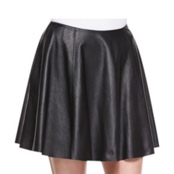 THEORY Leather Pleated Skirt - Size 4